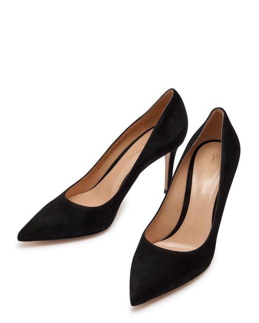 Gianvito Rossi Black Camoscio 85 Suede Pumps