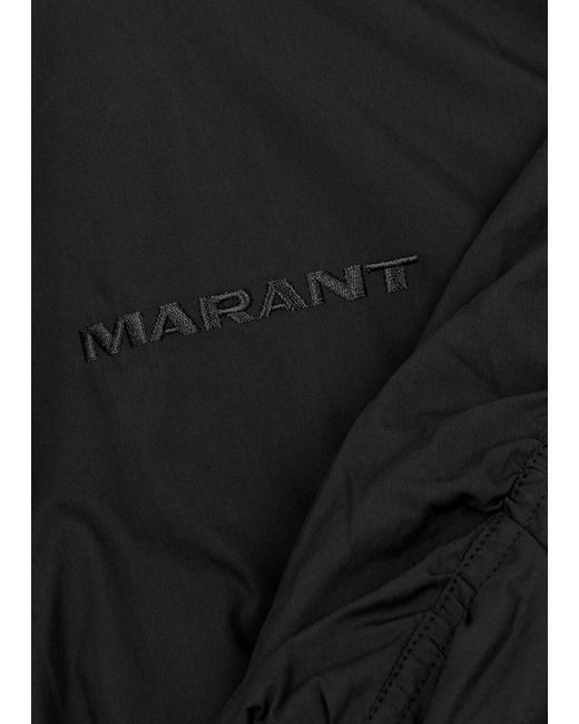 Isabel Marant Black Bessime Ruched Cotton-Blend Bomber Jacket