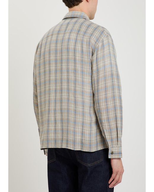 FRAME Gray Plaid Woven Shirt for men
