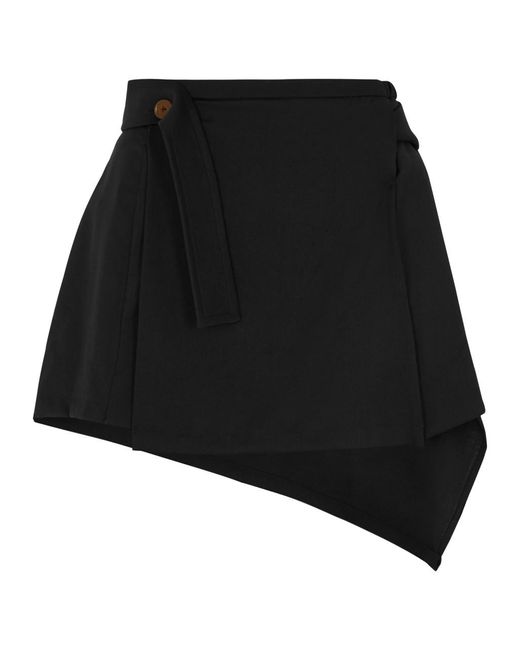 Vivienne Westwood Black Meghan Draped Wool Mini Skirt