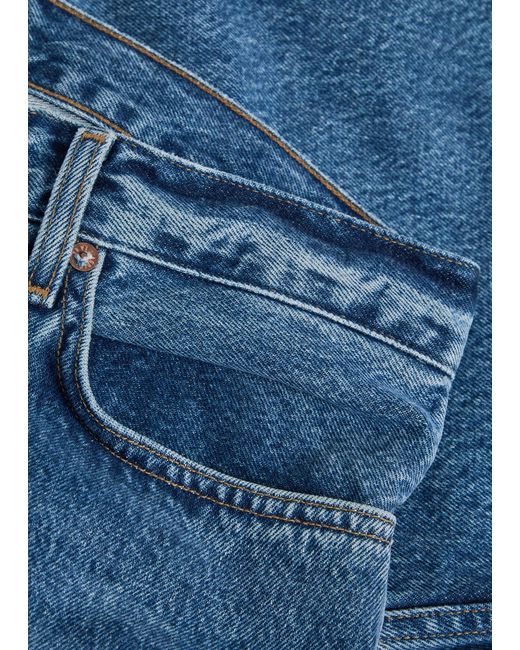 Agolde Blue Low Rise Loose Straight-Leg Jeans