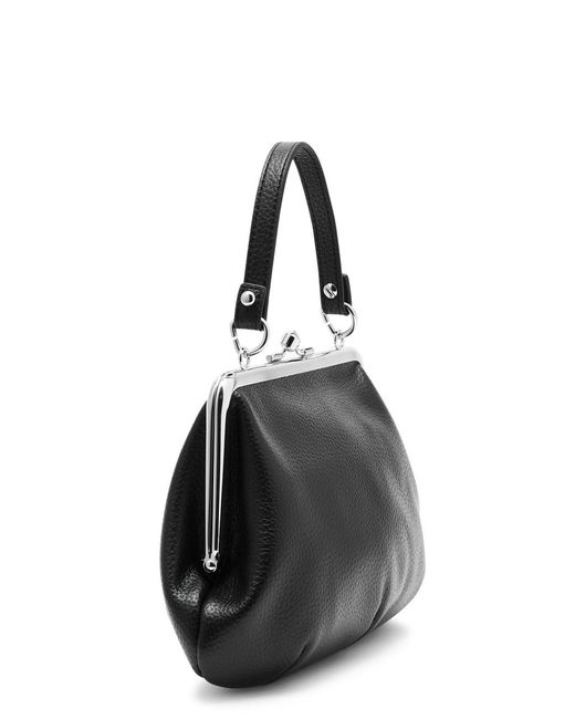 Vivienne Westwood Black Granny Frame Vegan Leather Top Handle Bag