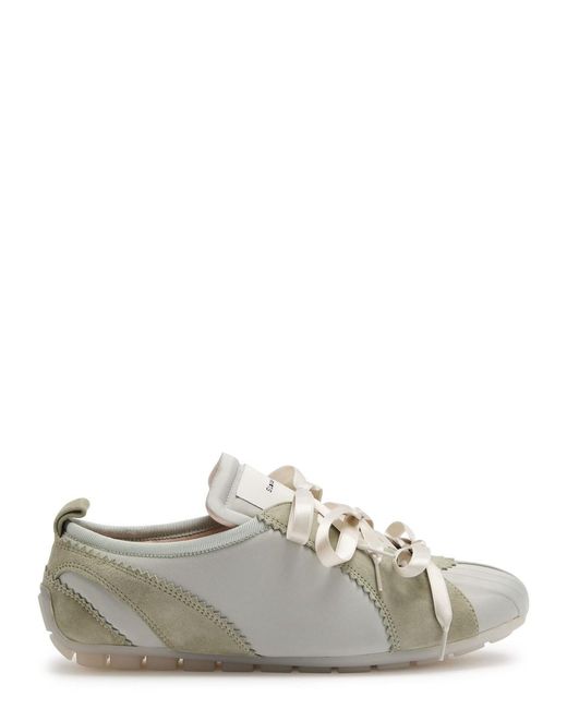 Simone Rocha Gray Ballerina Grip Panelled Satin Sneakers