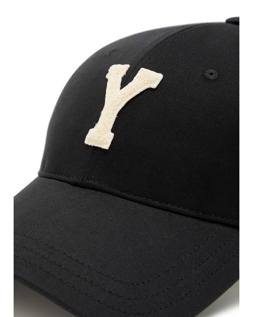 Saint Laurent Black Appliquéd Cotton Cap for men