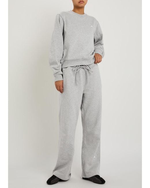 Stella McCartney White Adidas X Logo-Print Cropped Cotton Sweatshirt