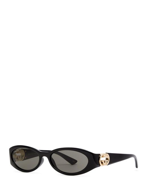 Gucci Black Oval-frame Sunglasses for men
