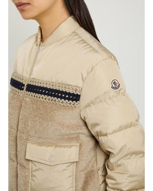 Moncler Natural Achillee Padded Panelled Nylon Jacket