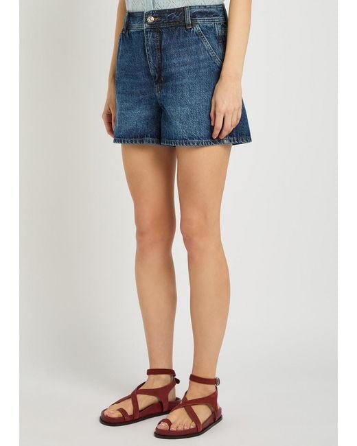 FRAME Blue The Dockside Denim Shorts