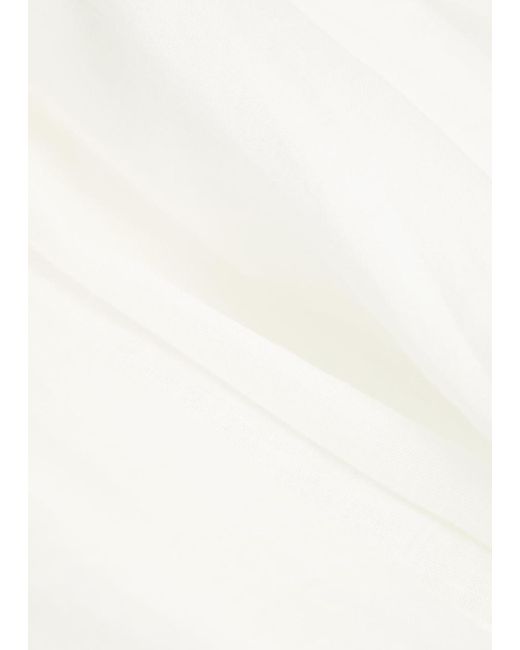 Aje. White Helene Pleated Ramie Maxi Dress