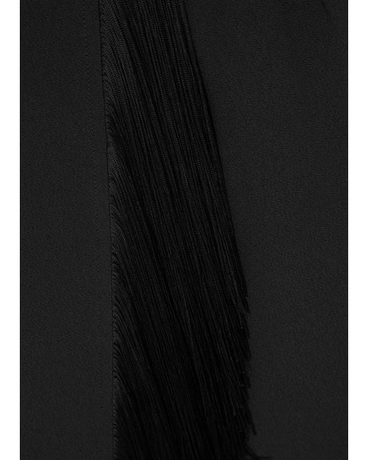 ‎Taller Marmo Black Bossa Nova Fringe-trimmed Midi Skirt