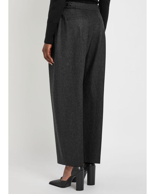 Alaïa Gray Pleated Wool Trousers