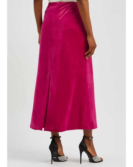 Gucci Pink Velvet Maxi Skirt