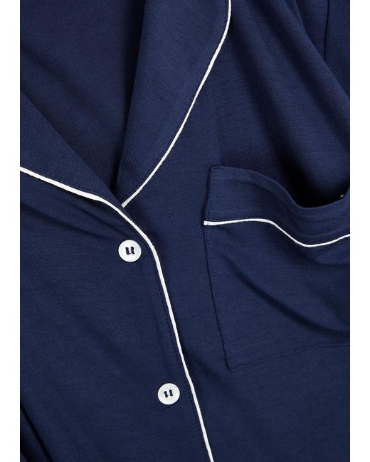 Eberjey Blue Gisele Stretch-Jersey Pyjama Set