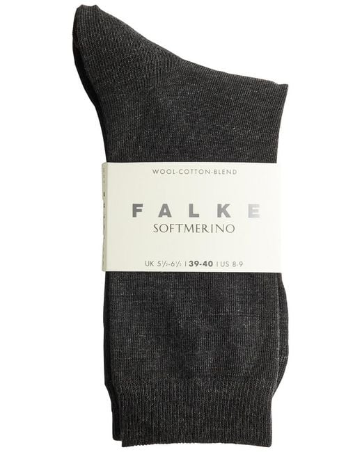 Falke Black Soft Merino Wool-blend Socks