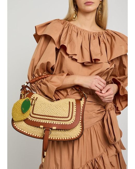 Chloé Blue Chloé Symbols Mirror Raffia Bag Charm