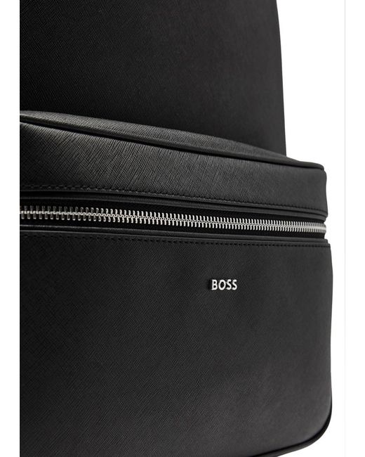 Boss Black Northon Logo Saffiano Leather Backpack for men