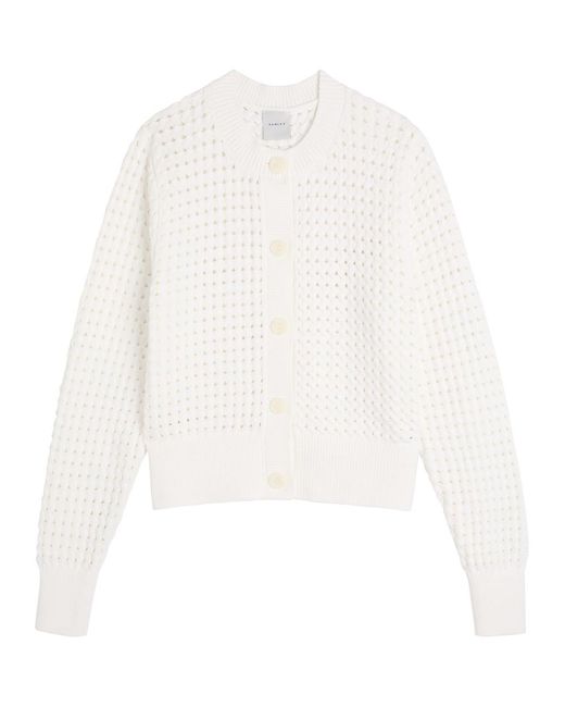 Varley White Bettina Textured Knit Jacket
