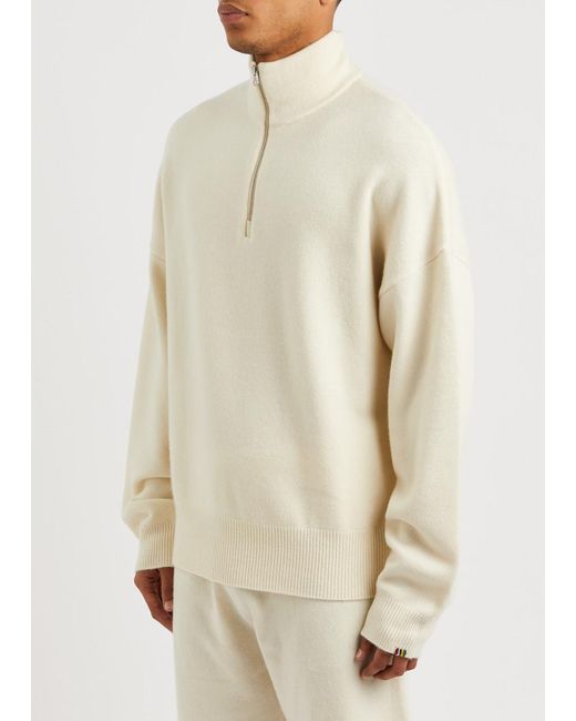 Extreme Cashmere N°235 Hike Halfzip Cashmereblend Jumper in White for Men Lyst