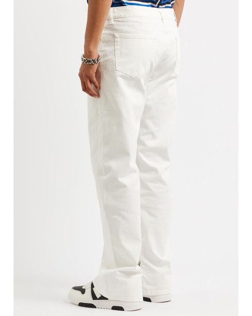 Off-White c/o Virgil Abloh White Off- Logo-embroidered Straight-leg Jeans for men