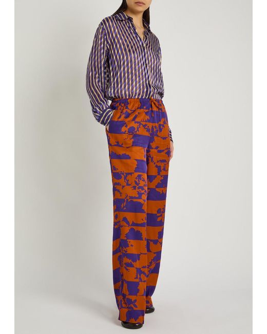Dries Van Noten Blue Clavelly Striped Devoré Shirt