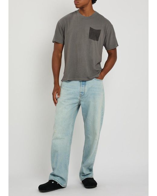 CHERRY LA Gray Cherry Country Printed Cotton T-Shirt for men