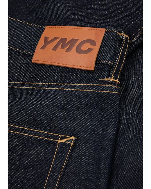 YMC Blue Earth Tearaway Tapered-leg Jeans for men