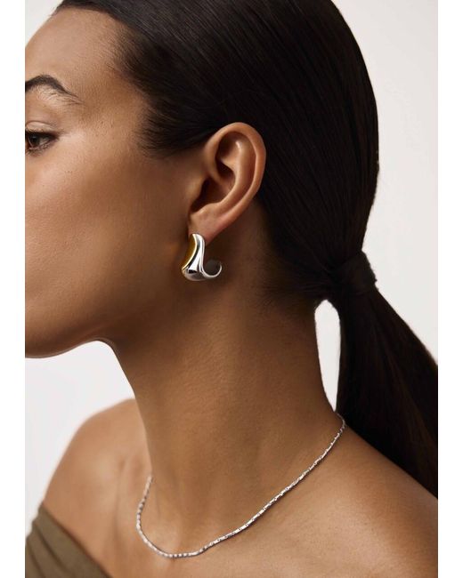 Missoma Metallic Sculptural Molten Medium Hoop Earrings