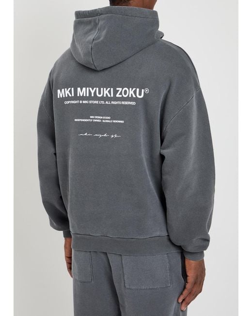 MKI Miyuki-Zoku Gray Design Studio Hooded Cotton-Blend Sweatshirt for men