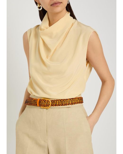 Gabriela Hearst Brown Sam Woven Leather Belt