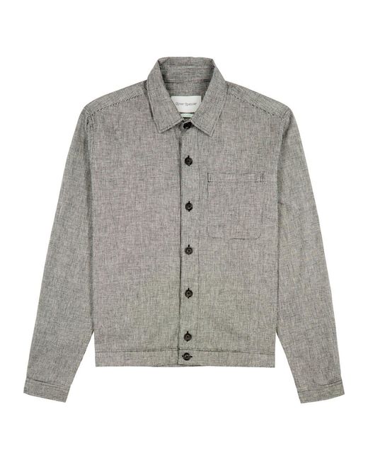 Oliver Spencer Gray Milford Houndstooth Linen-blend Jacket for men