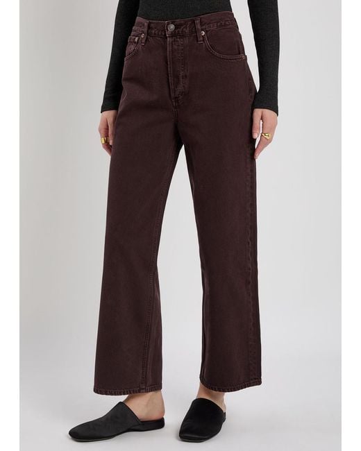 Agolde Brown Ren Wide-Leg Jeans