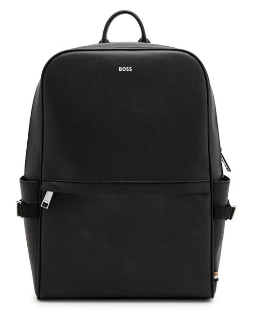 BOSS Zair Saffiano Leather Backpack in Black for Men Lyst