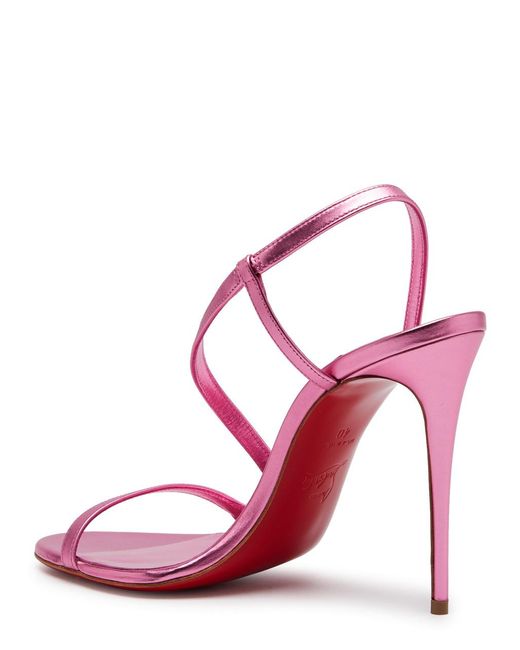 Christian Louboutin Pink Rosalie 100 Metallic Leather Sandals