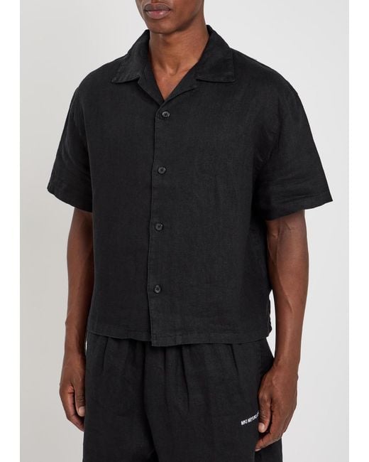 MKI Miyuki-Zoku Black Vacation Linen Shirt for men