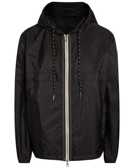 Moncler Black Nidge Hooded Nylon Jacket for men