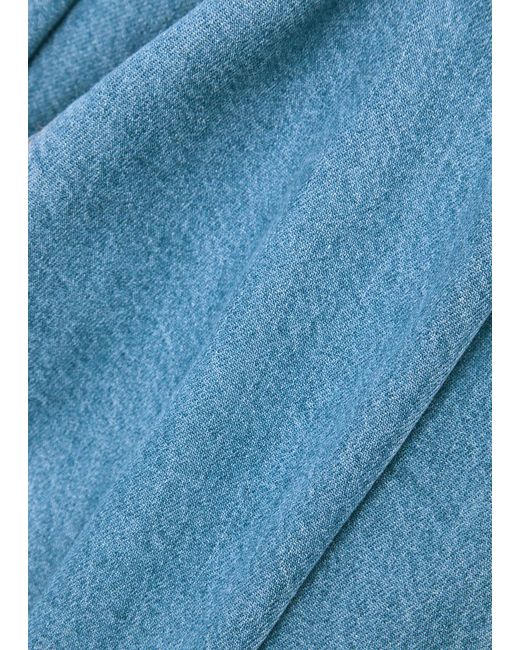 PAIGE Blue Pippa Panelled Denim Midi Dress