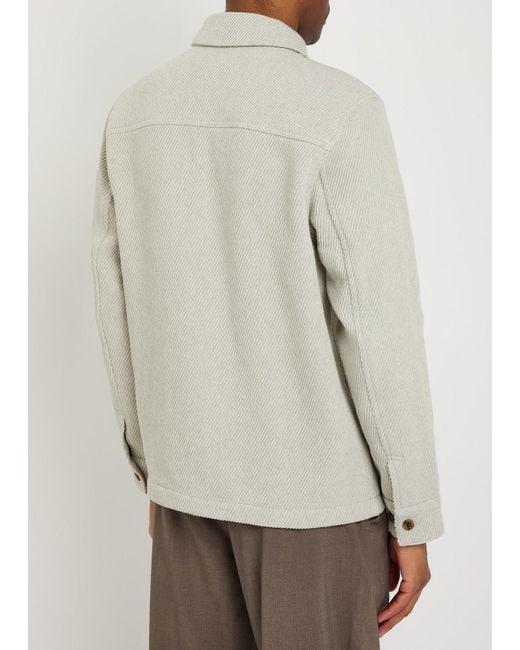 Les Deux White Hamilton Textured Twill Overshirt for men