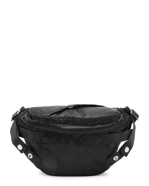 Porter-Yoshida and Co Black Logo-Monogram Jacquard Belt Bag for men