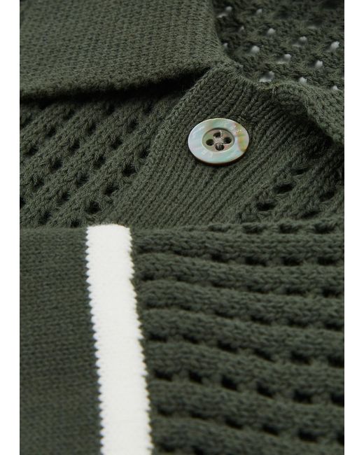 CHE Green Elias Crot-Knit Polo Shirt for men