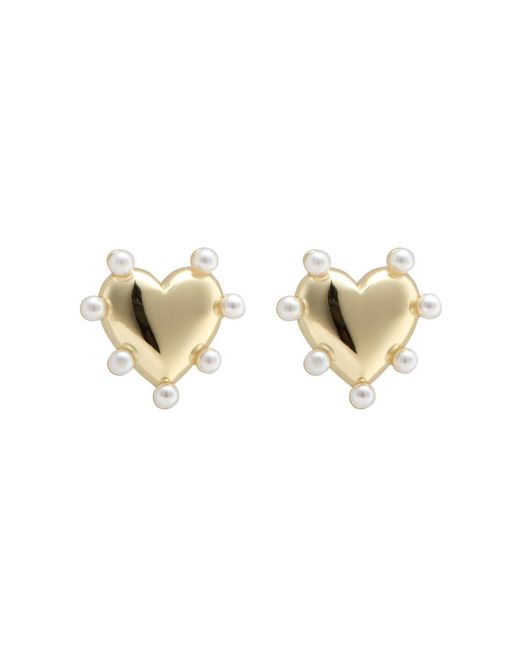 Daisy London Metallic Heart 18Kt-Plated Stud Earrings