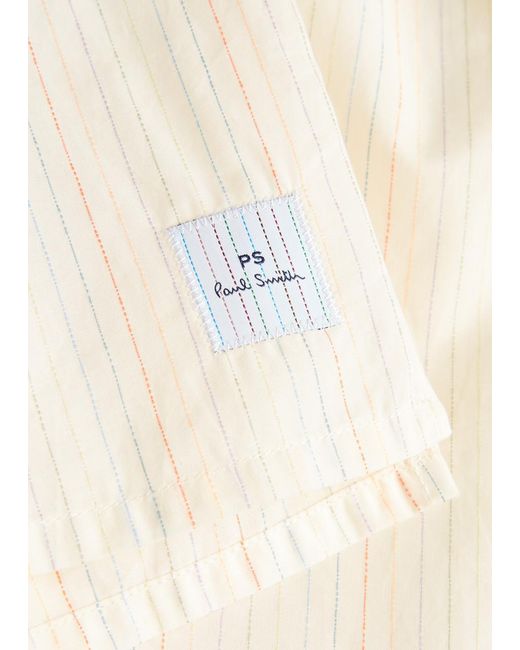 Paul Smith White Pinstriped Cotton-Poplin Shirt for men