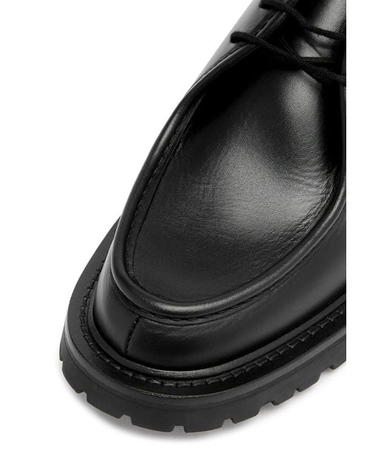 LEGRES Black Leather Derby Shoes