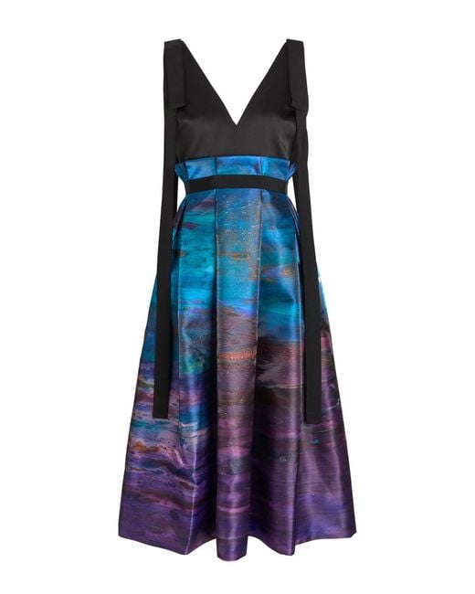 Roksanda Blue Runa Printed Satin Midi Dress