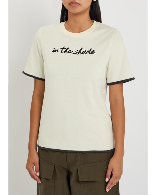 J.W. Anderson Natural The Shade Embroidered Cotton T-Shirt