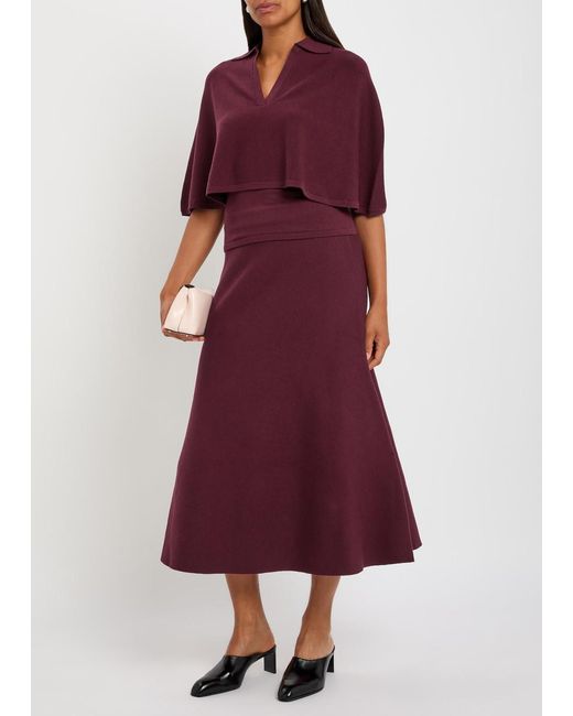 Jonathan Simkhai Purple Cassie Close-Knit Wool Maxi Skirt