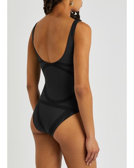 Totême  Black Logo-print Swimsuit