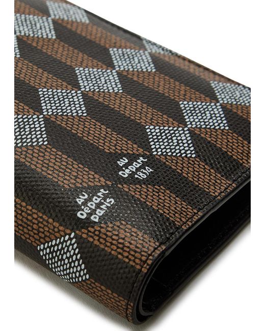 AU DEPART Black Logo Leather Passport Case for men