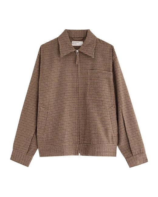 Universal Works Brown Rose Bowl Checked Wool-Blend Jacket for men