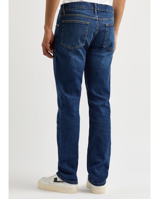 FRAME Blue Modern Straight Distressed Jeans for men