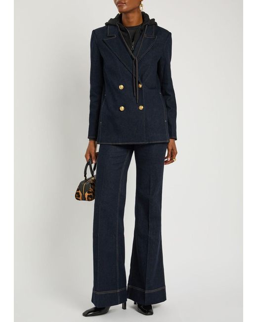 Alice + Olivia Blue Perfect Wide-Leg Jeans